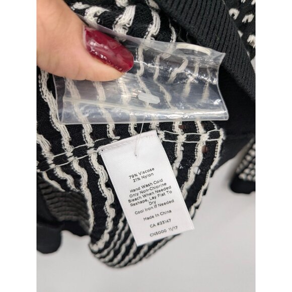 Talbots Open Knit Cardigan Women Size X Button Down Geometric Academia Capsule - Picture 6 of 7